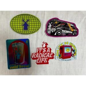 Lot of 5 Dutch Bros Stickers Cold Brew Radical Life Van Logo Coffee